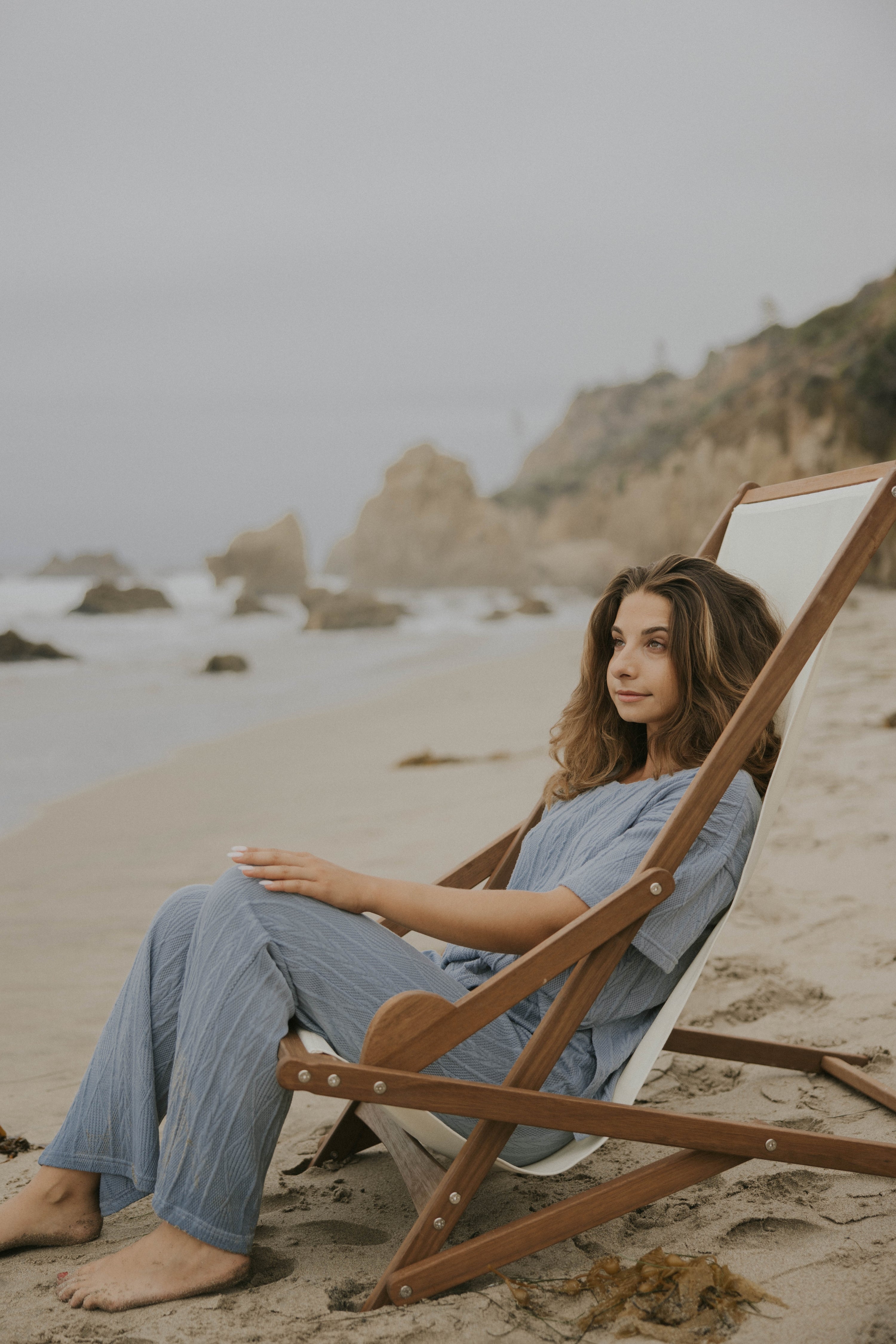 Blue luxury loungewear set for women.