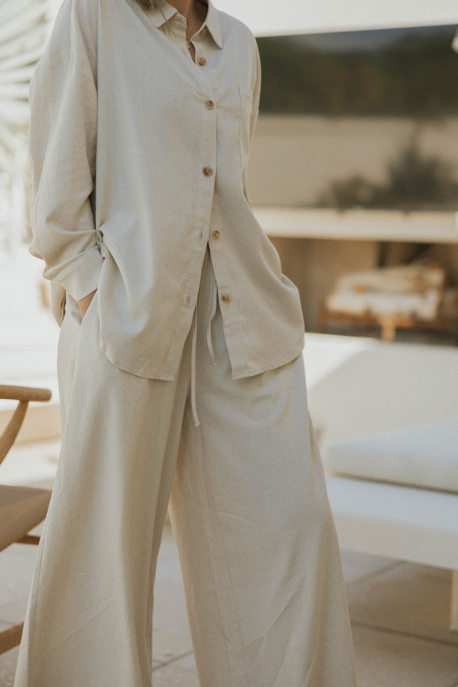 Aspen Pant in Natural | Wide Leg Linen Pants – Altair The Label