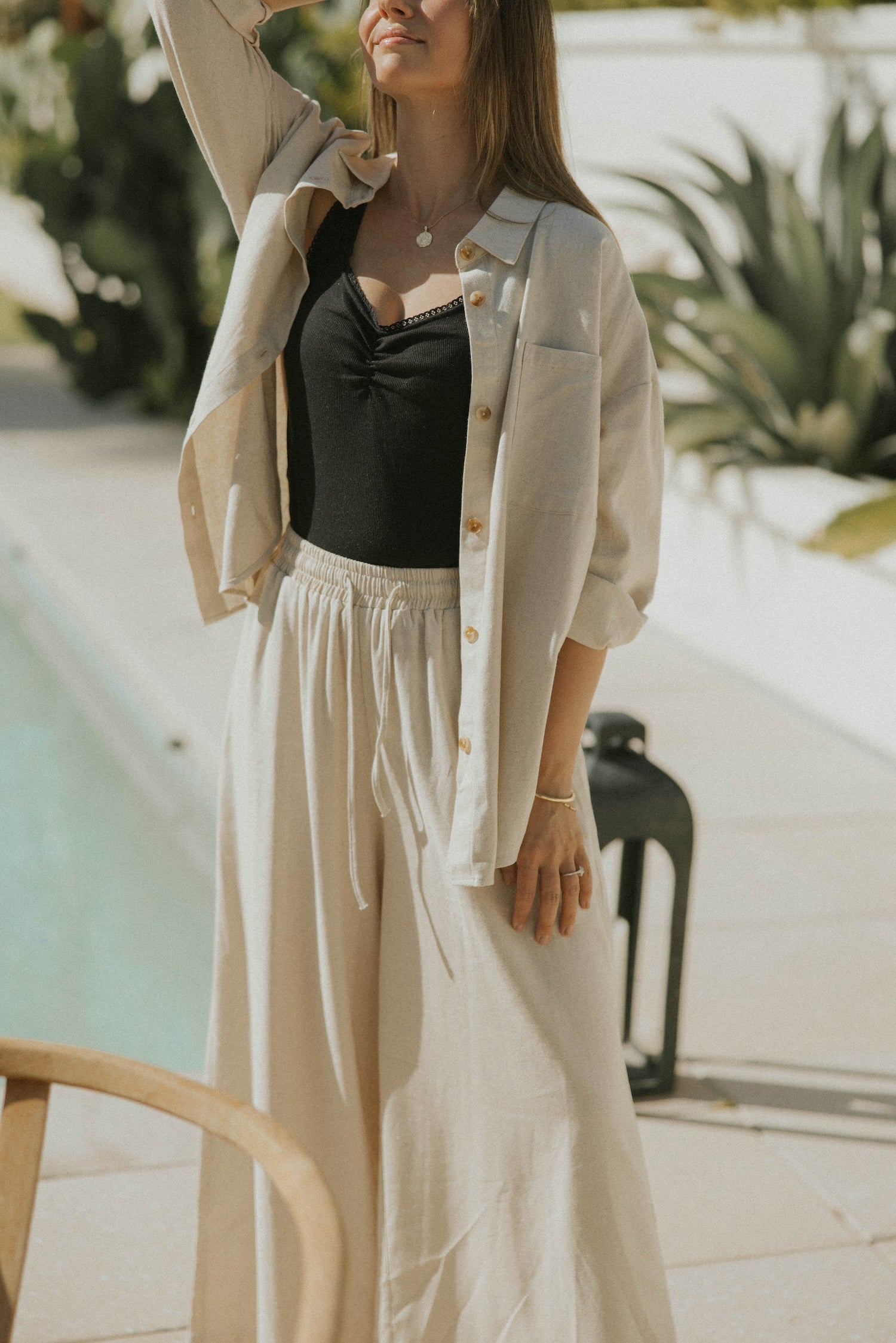 Aspen Top in Natural | Button Down Linen Top – Altair The Label