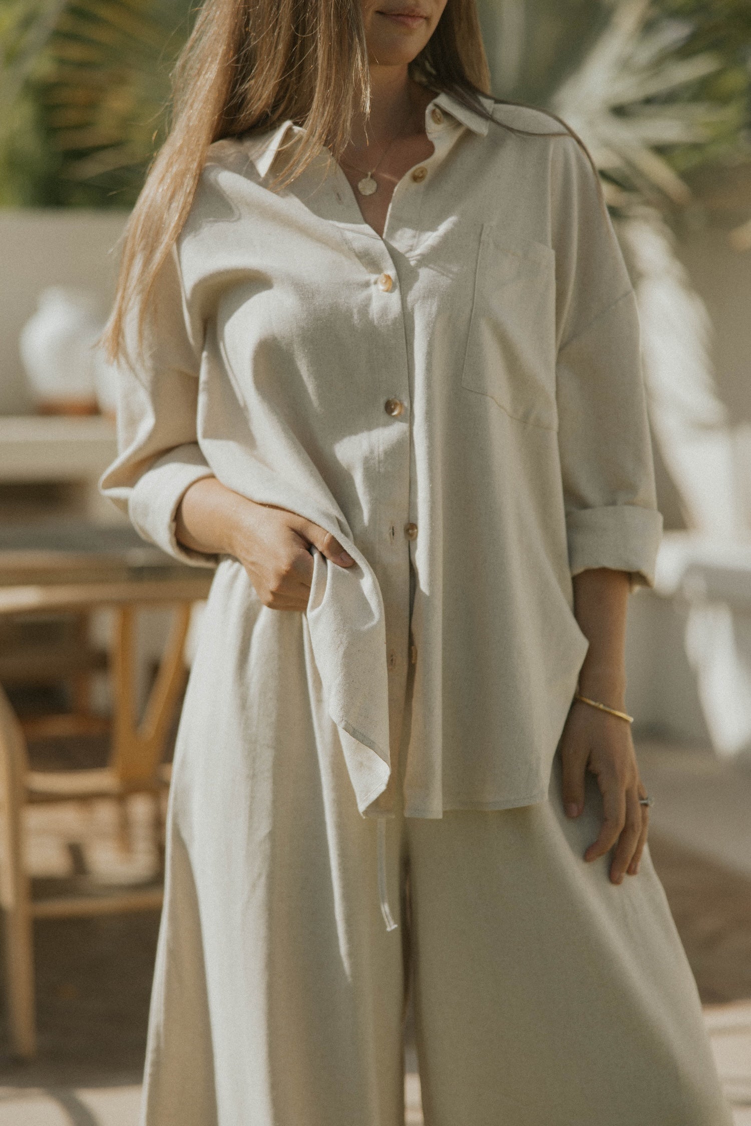 Aspen Top in Natural | Button Down Linen Top – Altair The Label