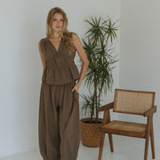 Freya Balloon Pant | Brown