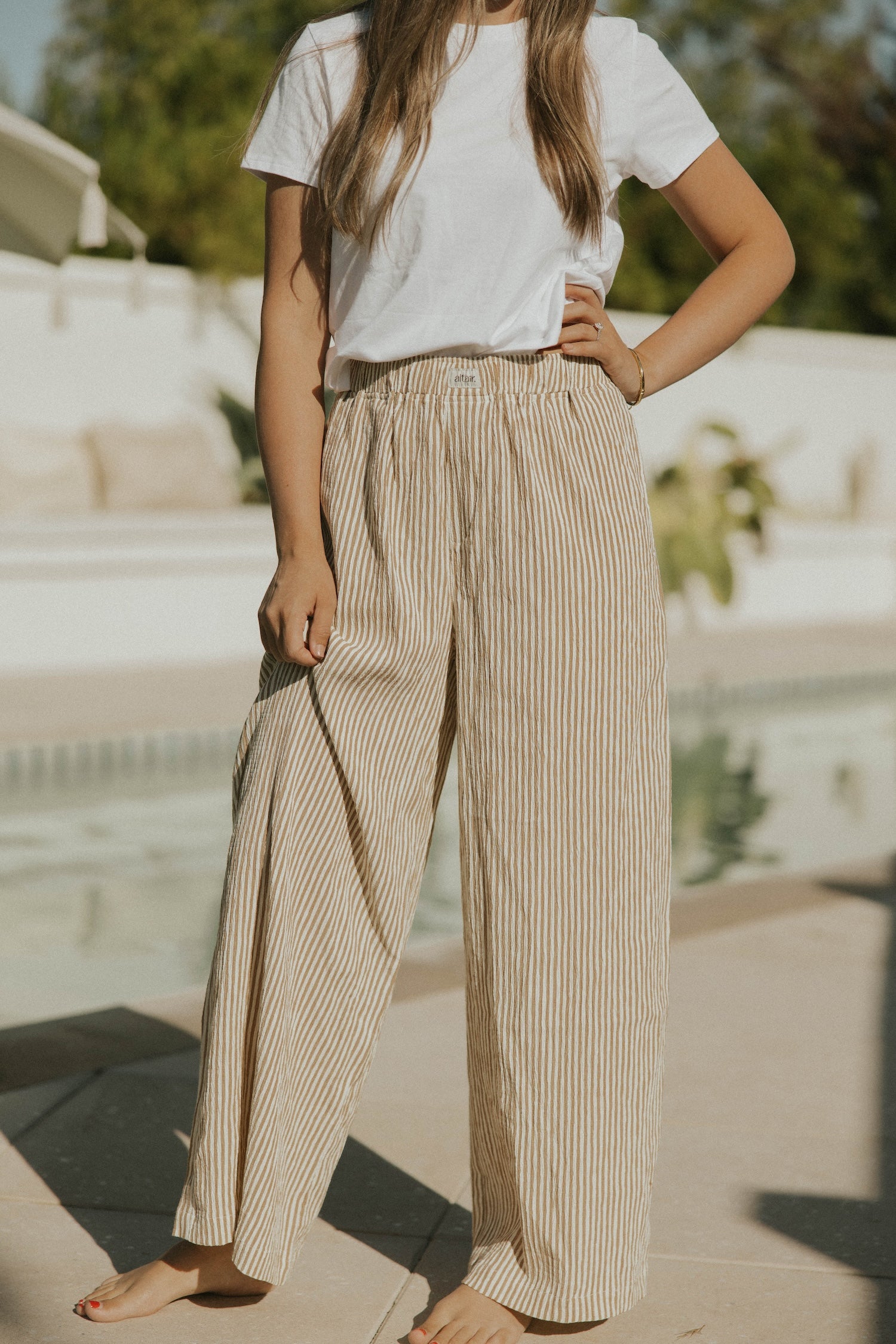 Hampton Pant in Umber | Women's Pinstripe Pants – Altair The Label