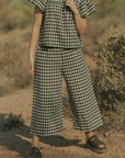 Meadow Pants in Charcoal | Wide Leg Gingham Pants