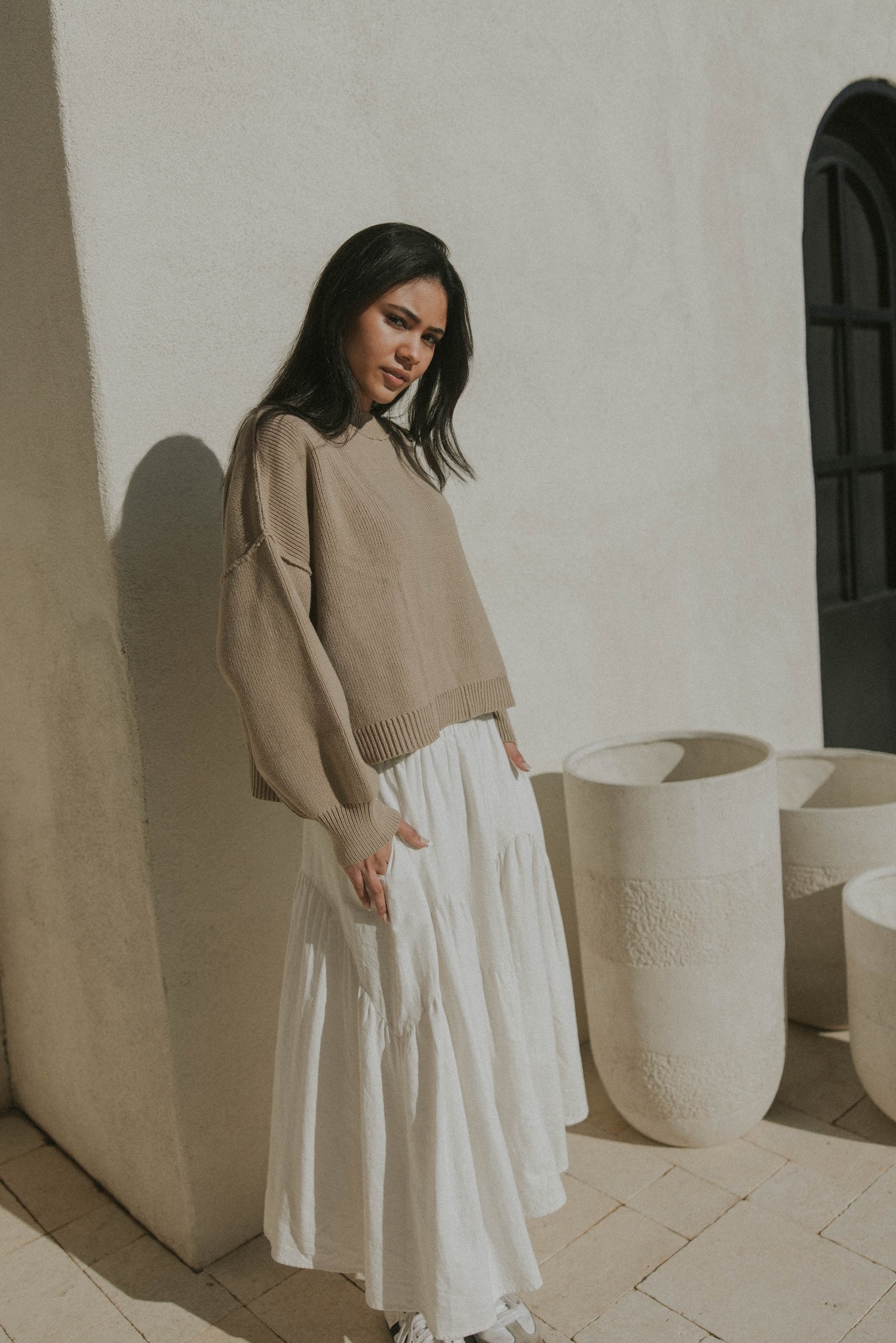 Juneau Sweater in Alabaster | Women's Brown Sweater