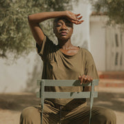 Green bamboo matching sleepwear set for women.