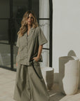 Penelope Bottoms in Cedar | Women's Plaid Wide Leg Pants