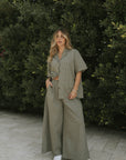 Penelope Bottoms in Cedar | Women's Plaid Wide Leg Pants