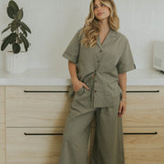 Penelope Bottoms in Cedar | Women's Plaid Wide Leg Pants