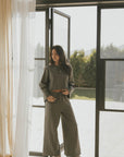 Zoe Thermal Ribbed Pant | Charcoal