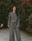 Zoe Thermal Ribbed Pant | Charcoal