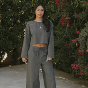 Zoe Thermal Ribbed Pant | Charcoal