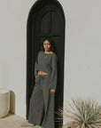 Zoe Thermal Ribbed Pant | Charcoal