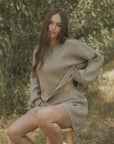 Juneau Shorts in Alabaster | Knit Sweater Shorts