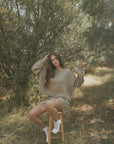 Juneau Shorts in Alabaster | Knit Sweater Shorts