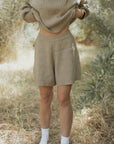 Juneau Shorts in Alabaster | Knit Sweater Shorts