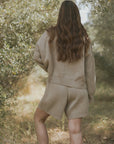 Juneau Shorts in Alabaster | Knit Sweater Shorts