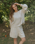 Juneau Shorts in Fawn | Sweater Shorts