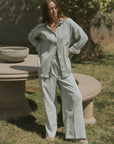 Hampton Pant in Azul | Women's Pinstripe Pants