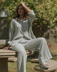 Hampton Pant in Azul | Women's Pinstripe Pants