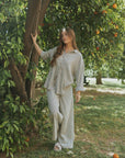 Hampton Pant in Azul | Women's Pinstripe Pants