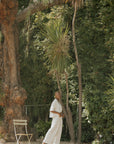 White muslin matching loungewear set for women.