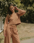 Ribbed luxury loungewear set for women.