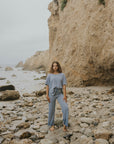 Cable knit sweater top for women.