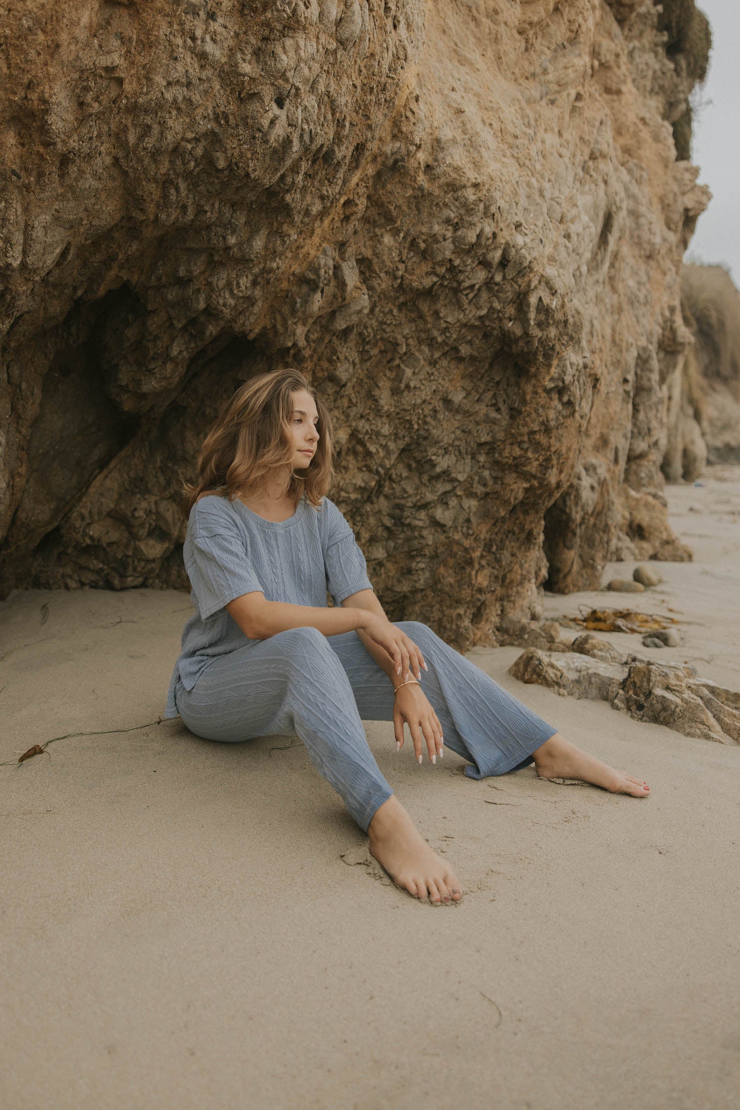Blue luxury loungewear set for women.