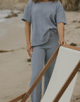 Cable knit sweater top for women.