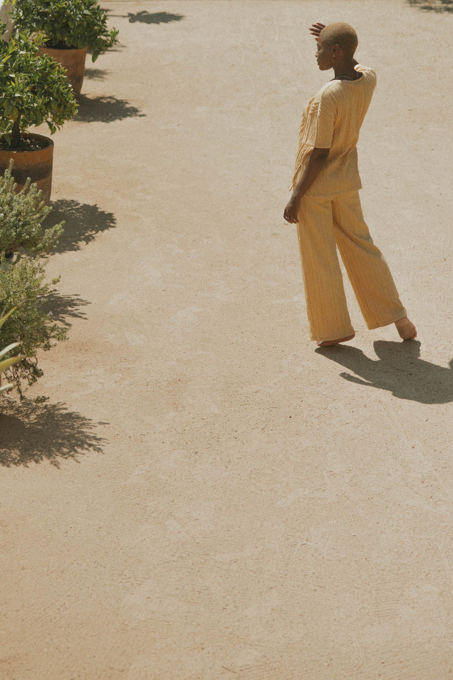 Yellow loungewear pants for women.