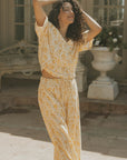 Floral two piece set and linen two piece set for women.