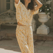 Floral two piece set and linen two piece set for women.