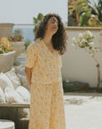 Floral two piece set and linen two piece set for women.