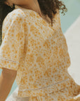 Floral two piece set and linen two piece set for women.
