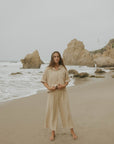 Brown muslin matching loungewear set for women.