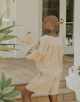 Muslin, brown matching beachwear set for women.