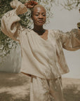 Boho beach top for women in brown.