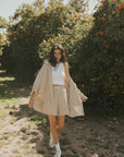 Striped matching shorts and top set for women.