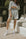 Striped matching shorts and top set for women.