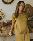 Silk loungewear top for women.