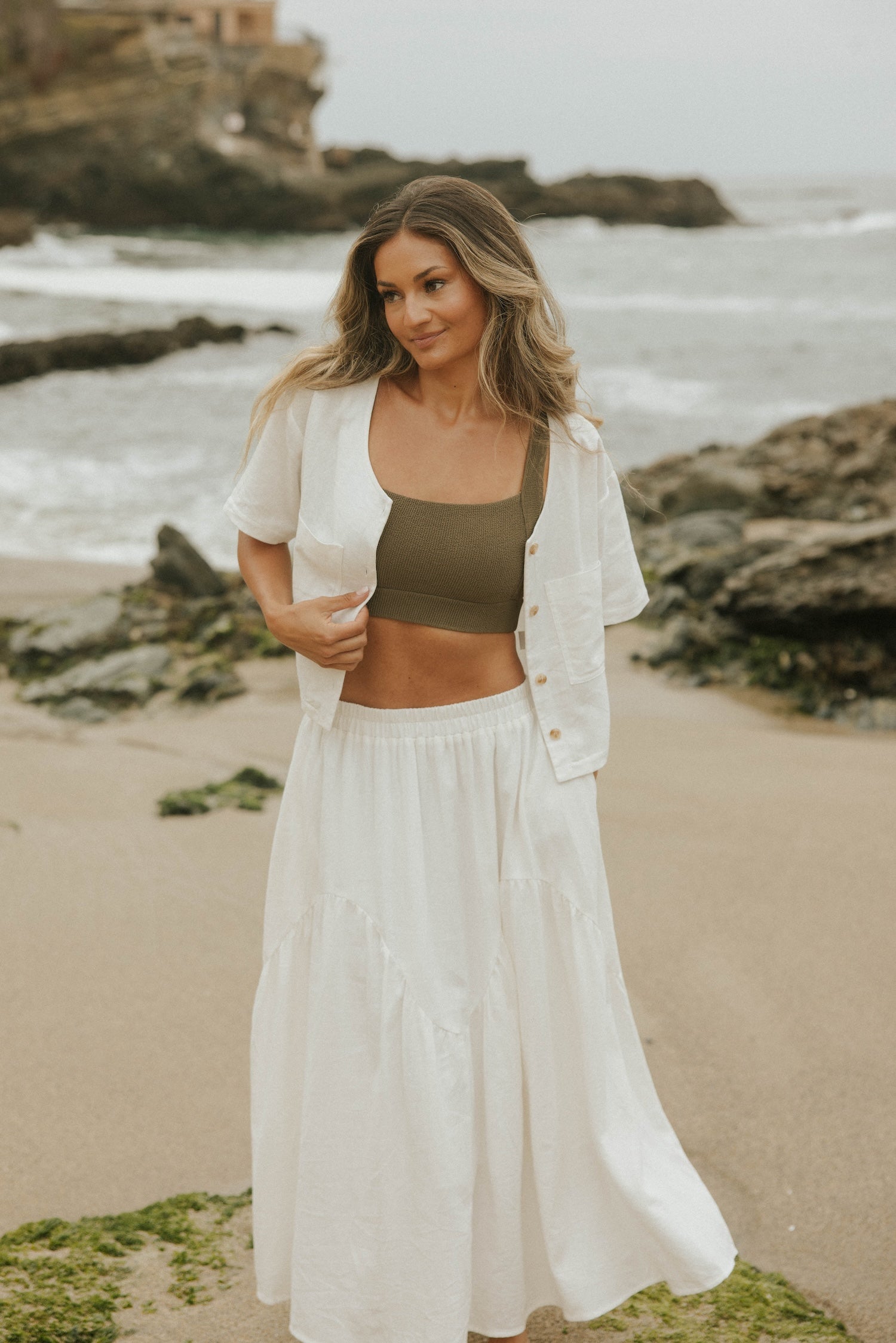 Isla Skirt in White White Linen Maxi Skirt – Altair The Label