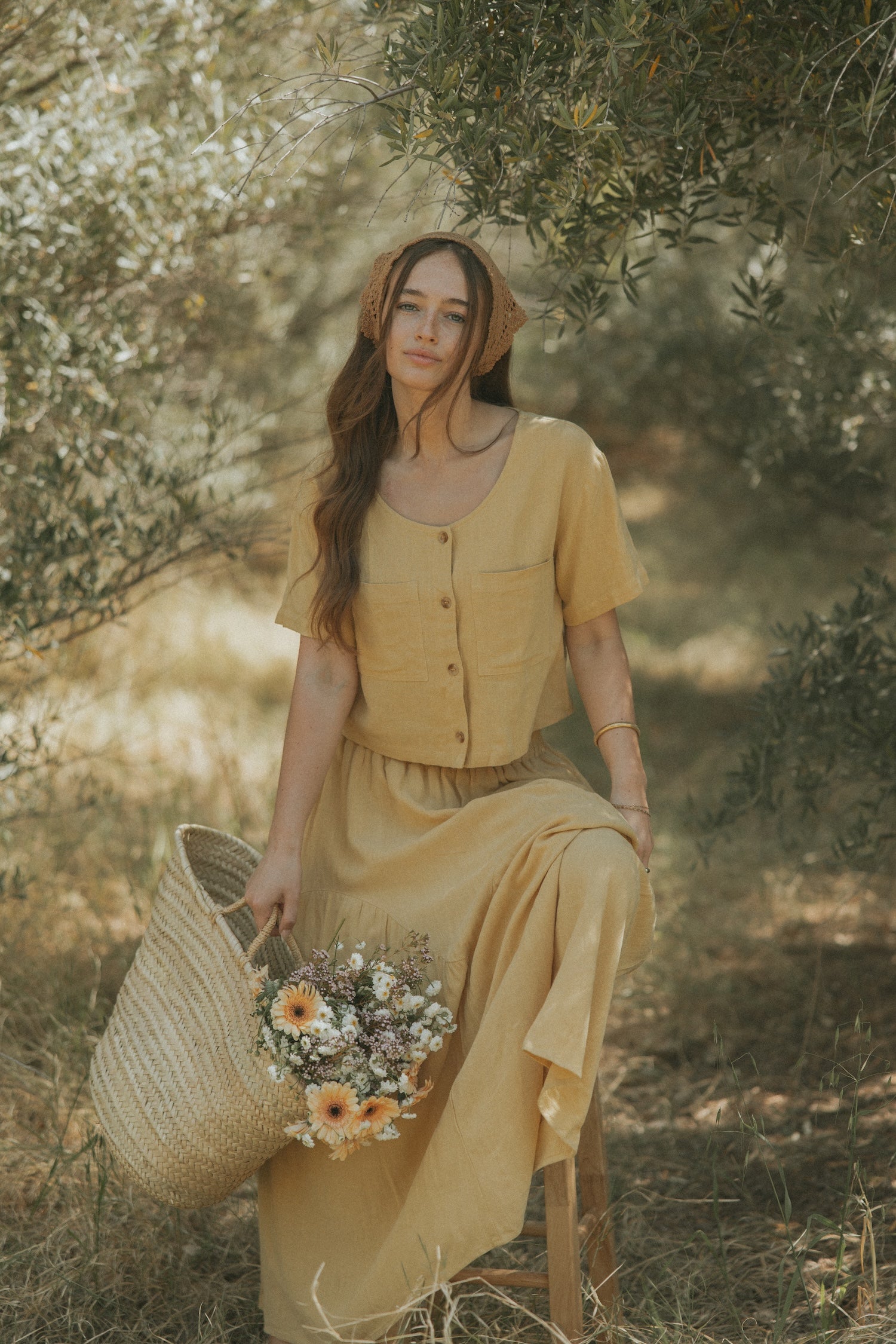Isla Skirt in Honey | Linen Maxi Skirt – Altair The Label