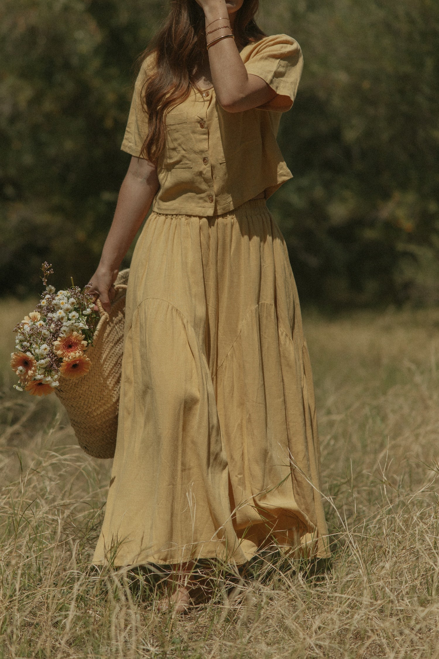 Isla Skirt in Honey | Linen Maxi Skirt – Altair The Label