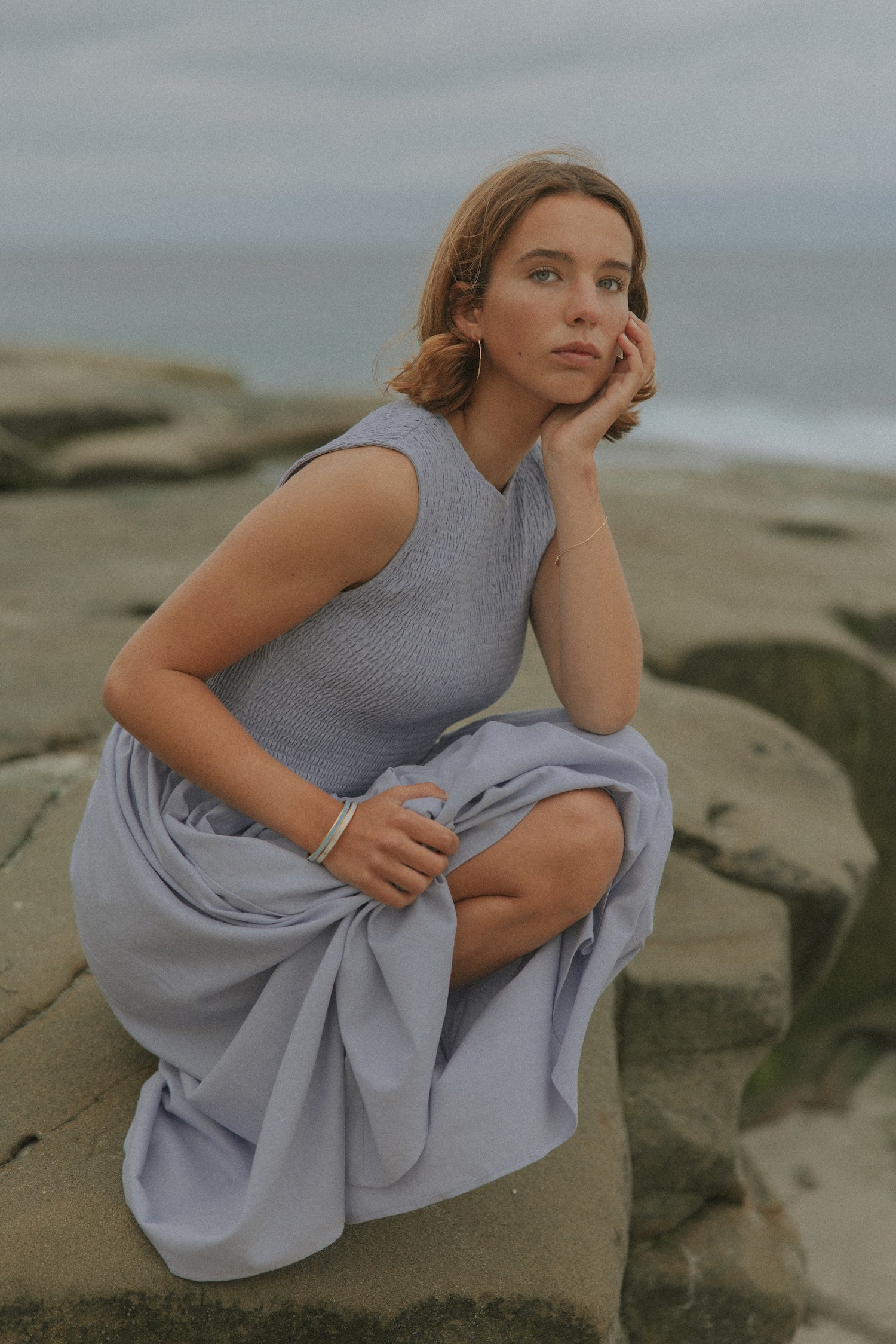 periwinkle linen dress Simple Life Linen-Blend Mini Dress in Dark Periwinkle