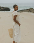Wide leg gingham pants for women.