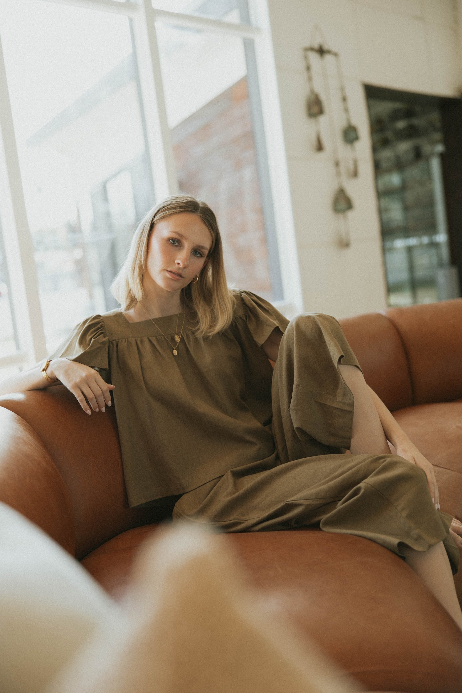 Meadow Pant in Olive | Green Wide Leg Linen Pants – Altair The Label