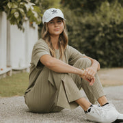 Sage green casual matching loungewear set for women.