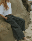 Nova Pants in Obsidian | Plaid Wide Leg Pants