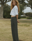 Nova Pants in Obsidian | Plaid Wide Leg Pants