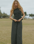 Nova Pants in Obsidian | Plaid Wide Leg Pants